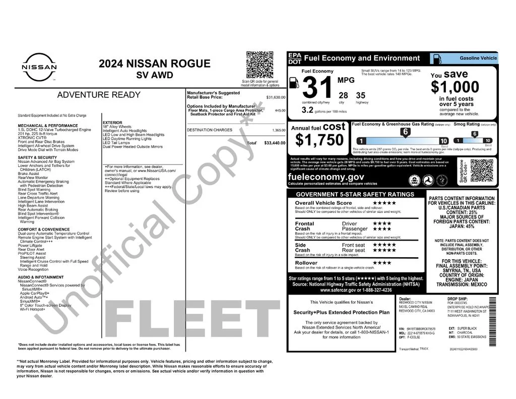Used 2024 Black Nissan SV image 16