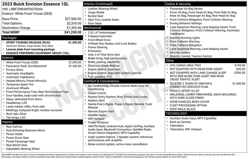 Used 2023 White Buick Essence image 17