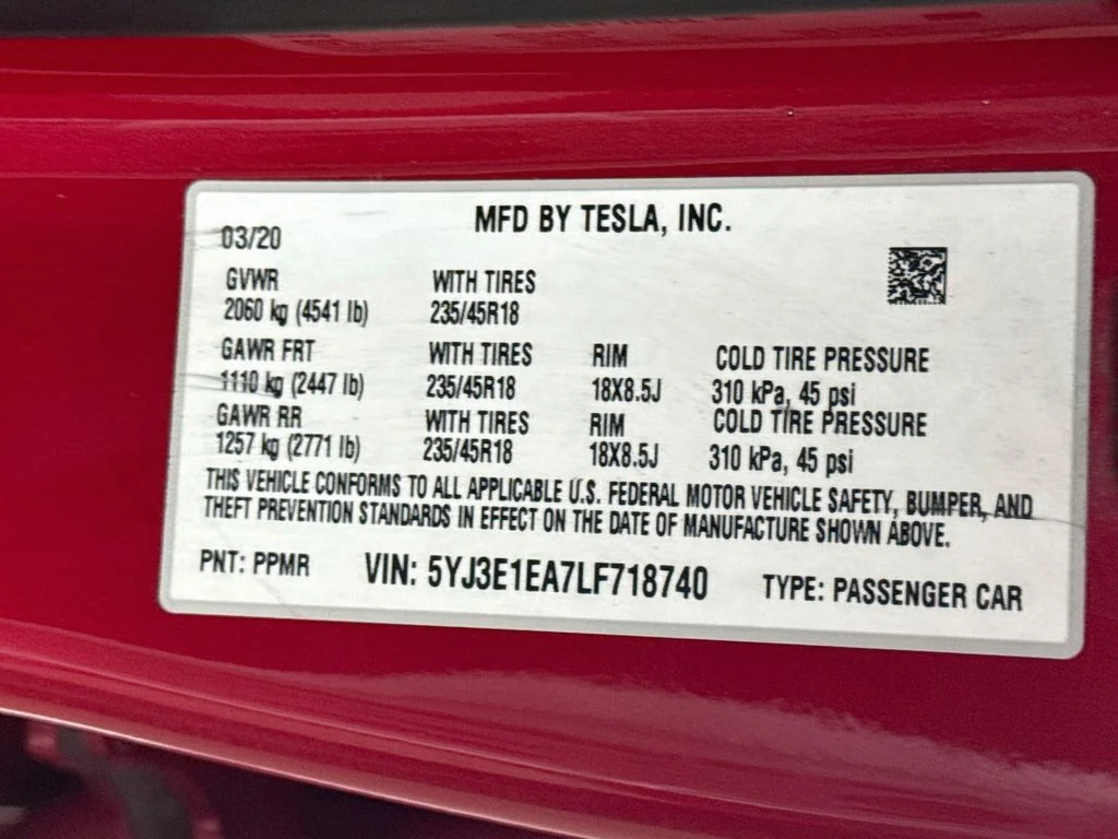 Used 2020 Red Tesla Standard image 39
