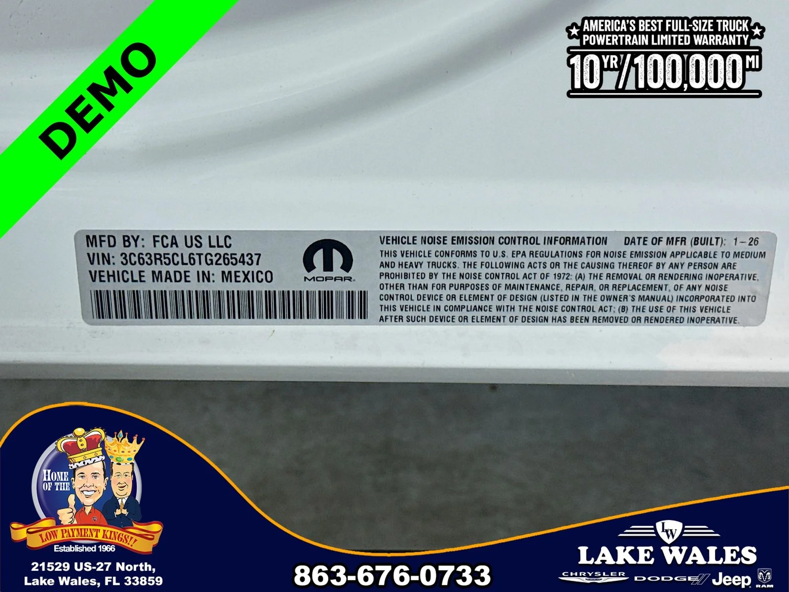 New 2026 Bright White Clear-Coat Exterior Paint RAM TRADESMAN image 30