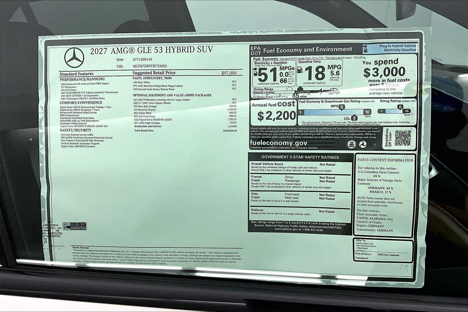 New 2027 Polar White Mercedes-Benz AMG® GLE 53e 4MATIC+ SUV image 26