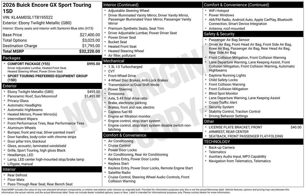 New 2026 Ebony Twilight Metallic Buick Sport Touring image 6