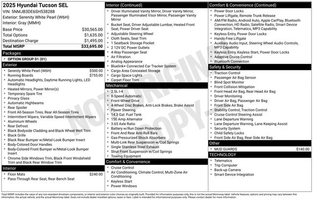 Used 2025 White Hyundai SEL image 4