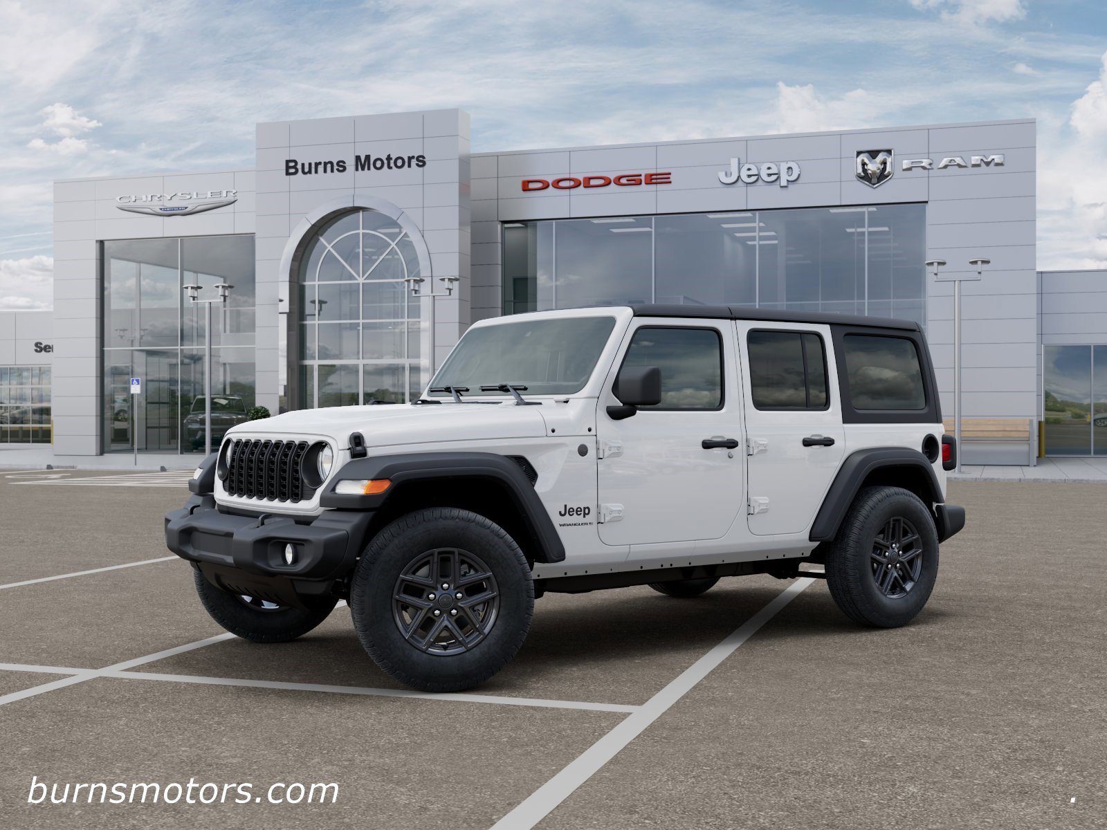 New 2026 Bright White Clear-Coat Exterior Paint Jeep Sport 4-Door image 2