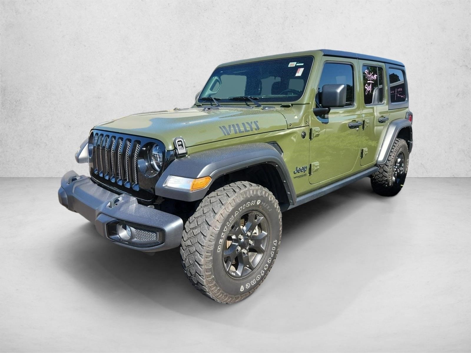 Used 2021 Sarge Green Clearcoat Jeep Unlimited Willys image 1