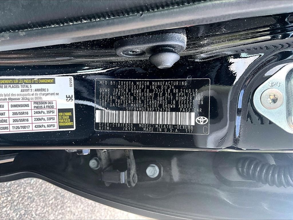 Certified Used 2024 Black Toyota LE image 9
