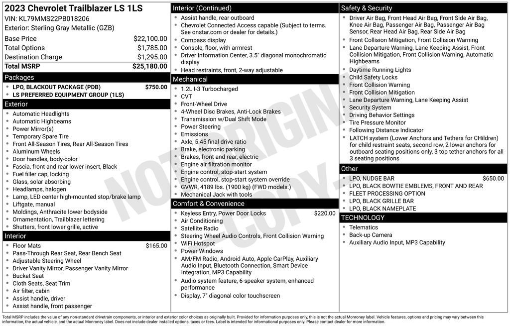 Used 2023 Sterling Gray Metallic Chevrolet LS image 2