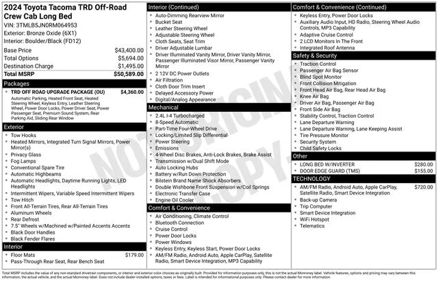 Used 2024 Bronze Oxide Toyota TRD Off-Road image 36