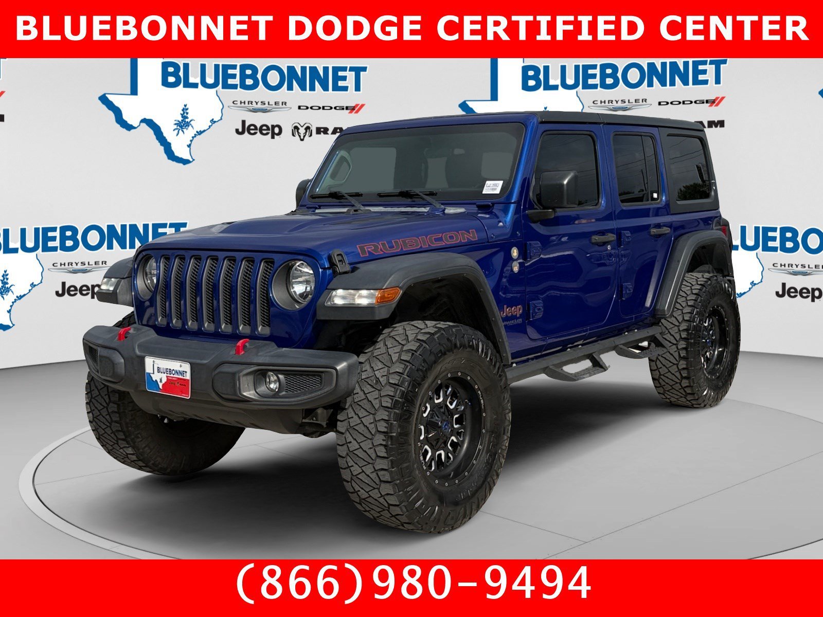 Certified Used 2020 Ocean Blue Metallic Clearcoat Jeep Rubicon image 1