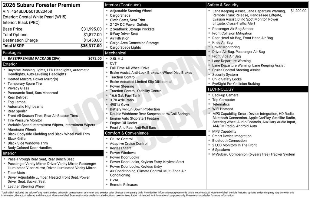 2026 Subaru Forester Premium - Photo 18