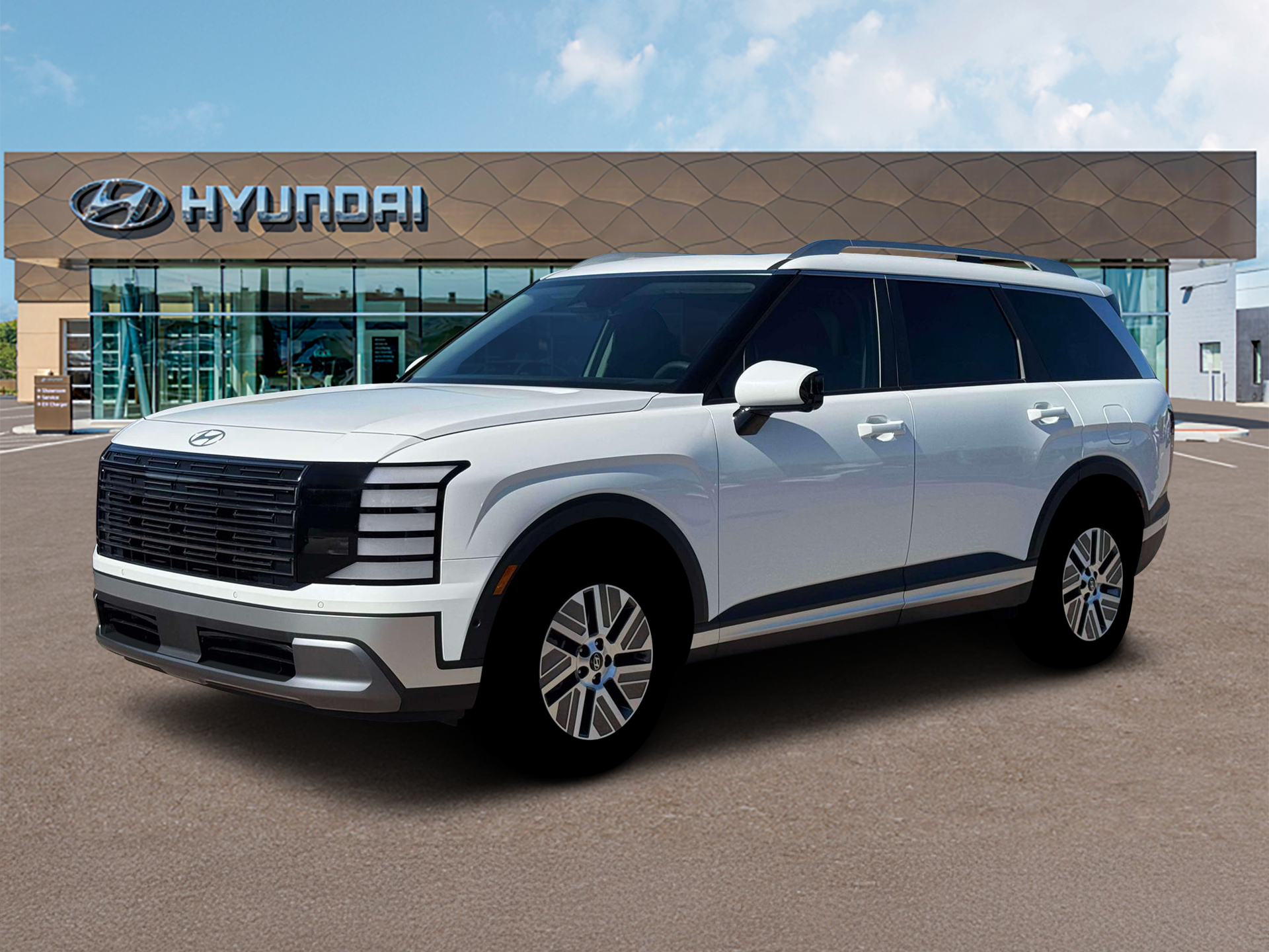 New 2026 Creamy White Pearl Hyundai Blue SEL Premium 7P image 2