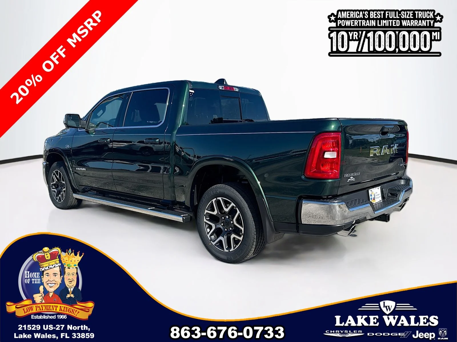 New 2026 Serrano-Green Metallic Exterior Paint RAM LARAMIE image 4