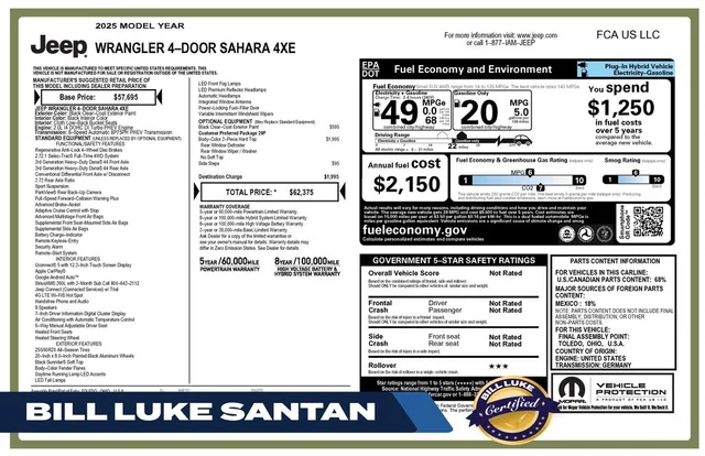 2025 Jeep Wrangler Sahara 4xe