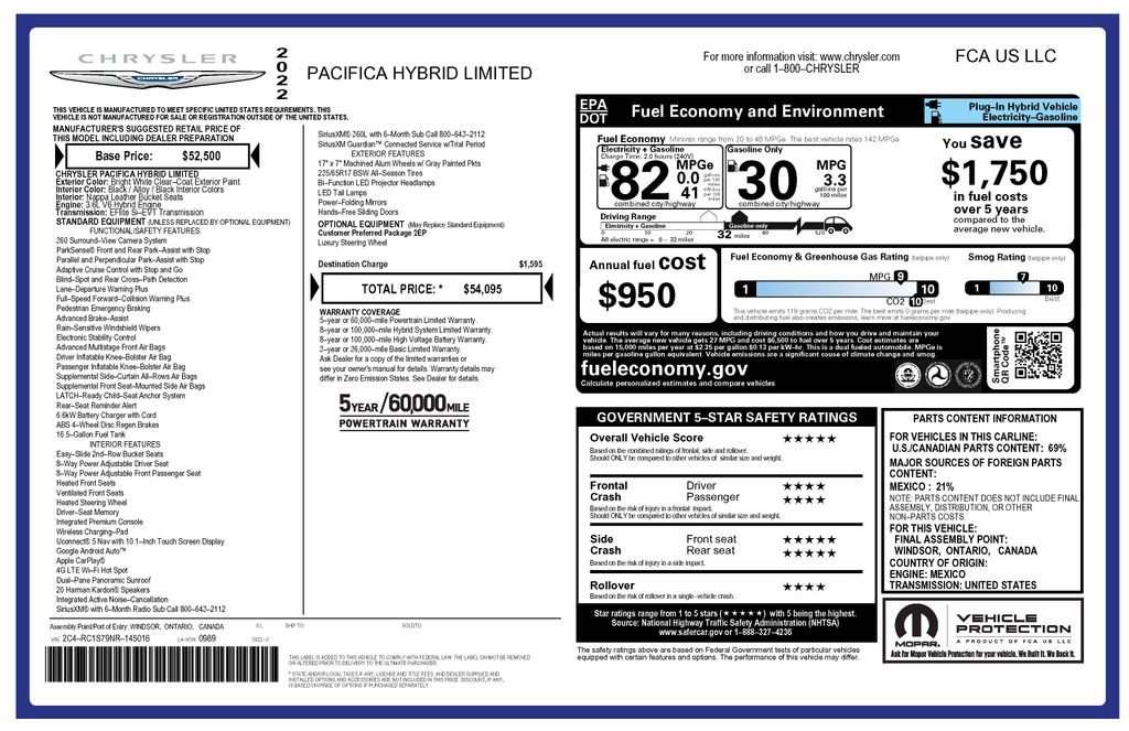 Used 2022 White Chrysler Limited image 4