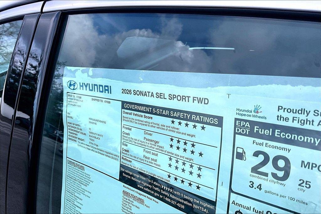 New 2026 Serenity White Hyundai SEL Sport image 14