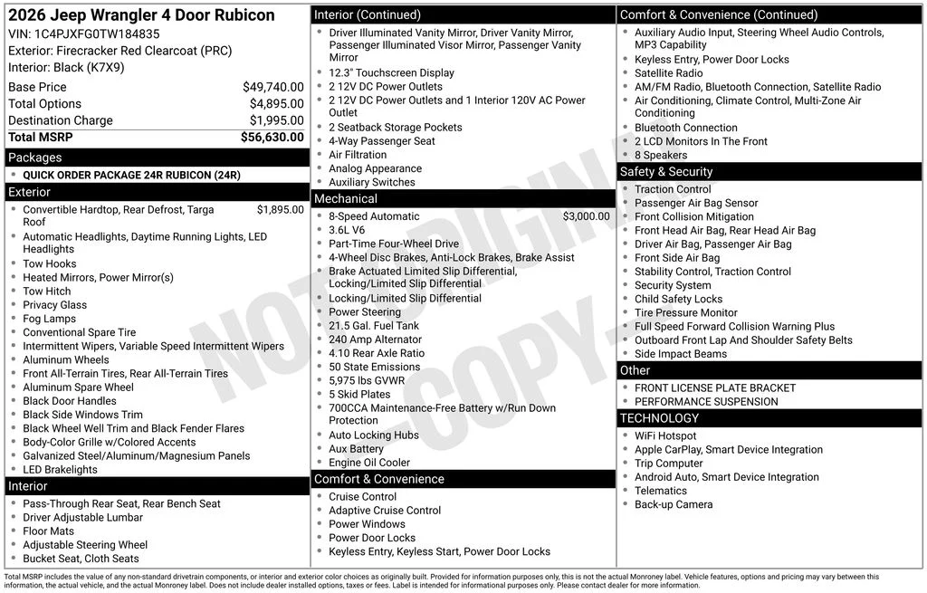 Used 2026 Red Jeep Rubicon image 2