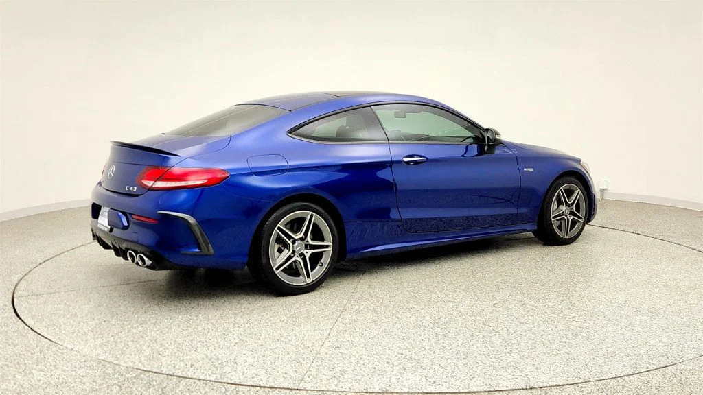 Used 2019 Brilliant Blue Metallic Mercedes-Benz AMG® C 43 4MATIC Coupe w/ Multimedia Pkg & Leather, Upholstery image 3