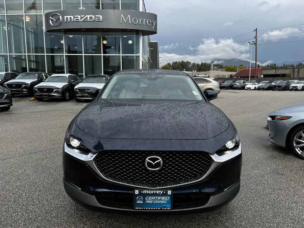 Certified Used 2023 Deep Crystal Blue Mica Mazda GS AWD at GS AWD with Luxury Package. Leatherette, image 2
