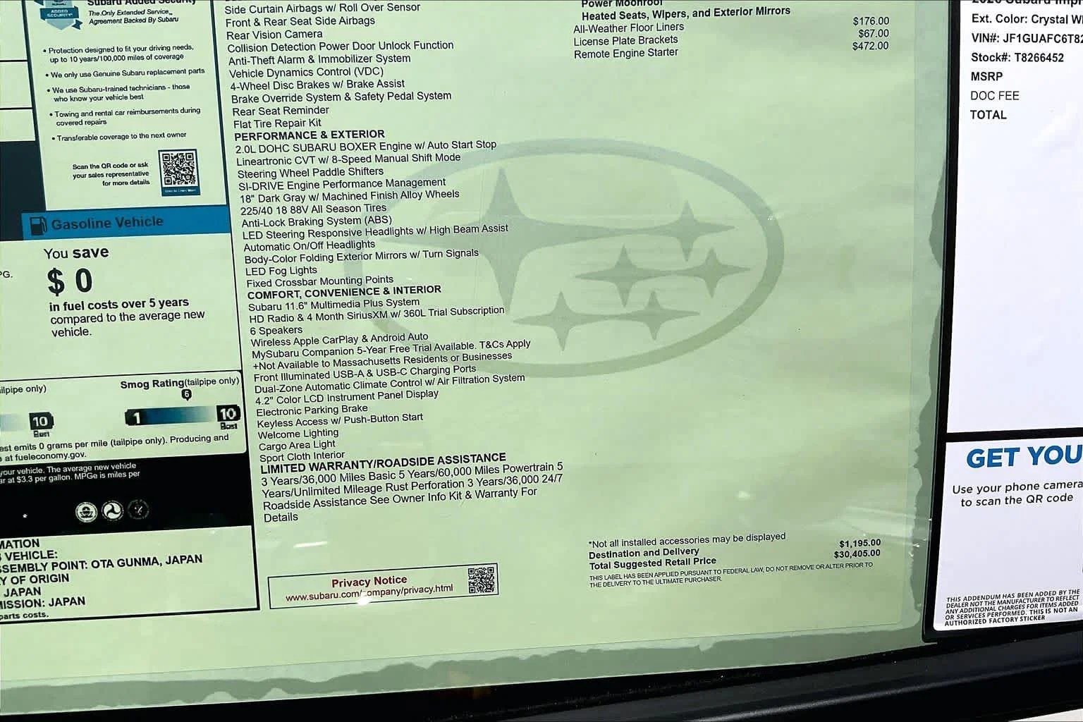 New 2026 Crystal White Pearl Subaru Sport image 18
