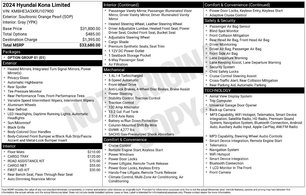 Certified Used 2024 Orange Hyundai Limited image 41