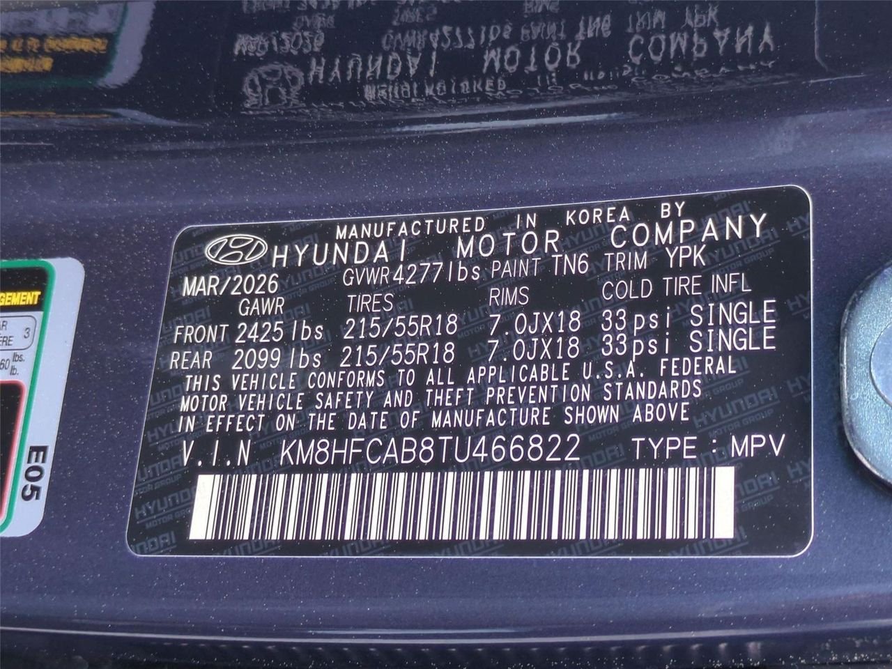 New 2026 Denim Blue Pearl Hyundai SEL Sport AWD image 35