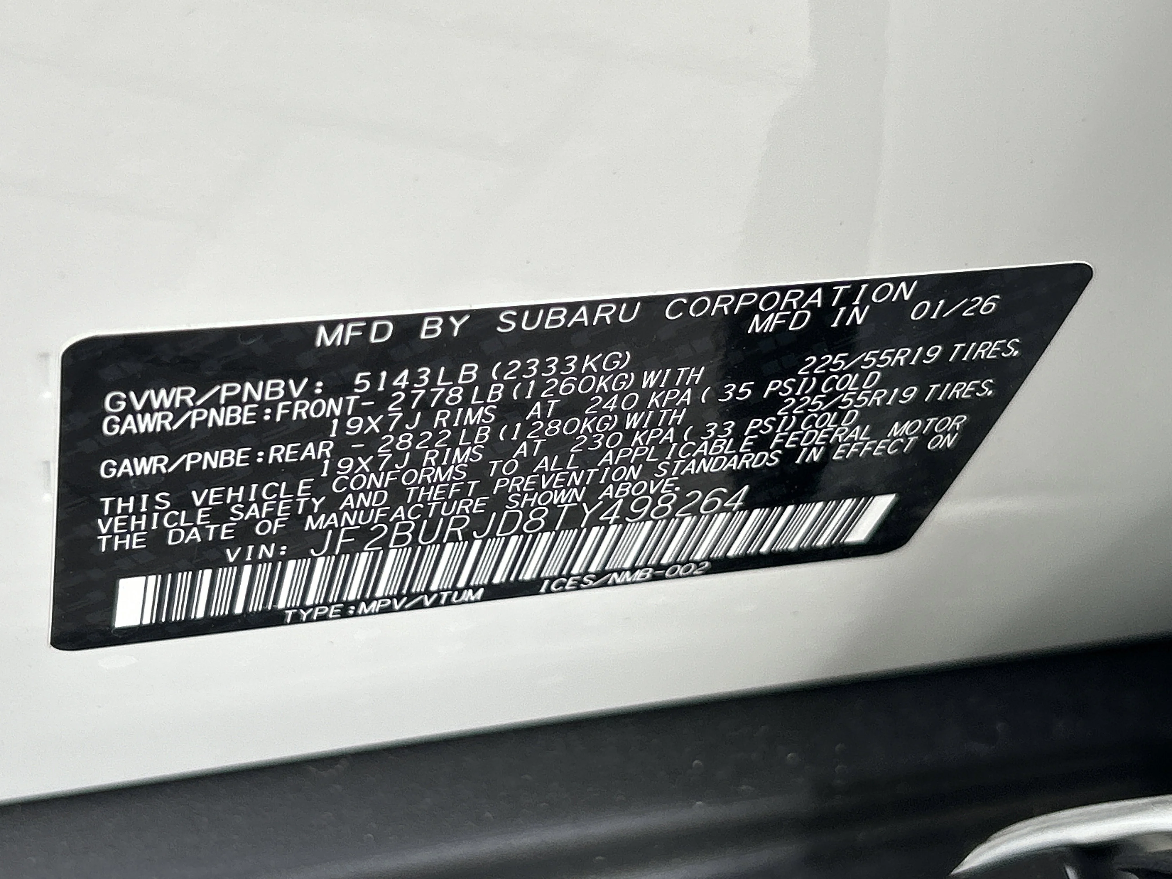 New 2026 CRYSTAL WHITE PEARL Subaru Touring XT image 22