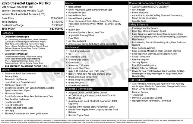 Used 2026 Sterling Gray Metallic Chevrolet RS image 33