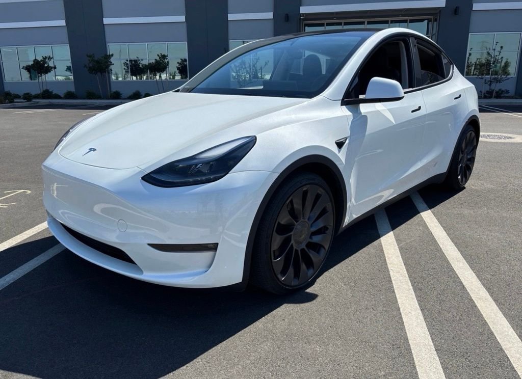 Used 2025 White Tesla Performance image 1