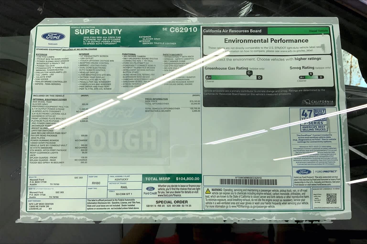 Used 2025 Glacier Gray Metallic Tri-Coat Ford Platinum image 22