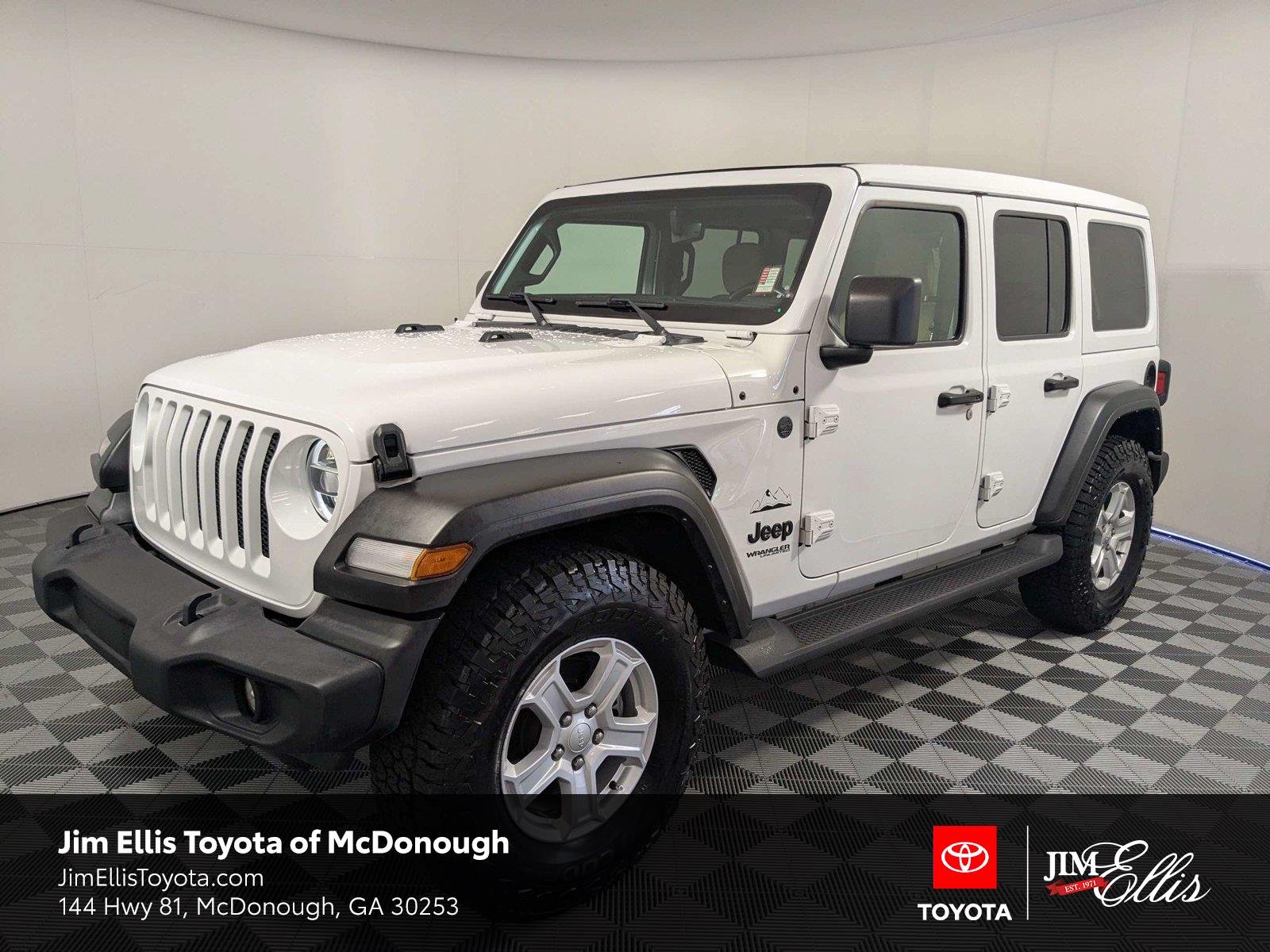 Used 2022 Bright White Clearcoat Jeep Unlimited Sport S image 1