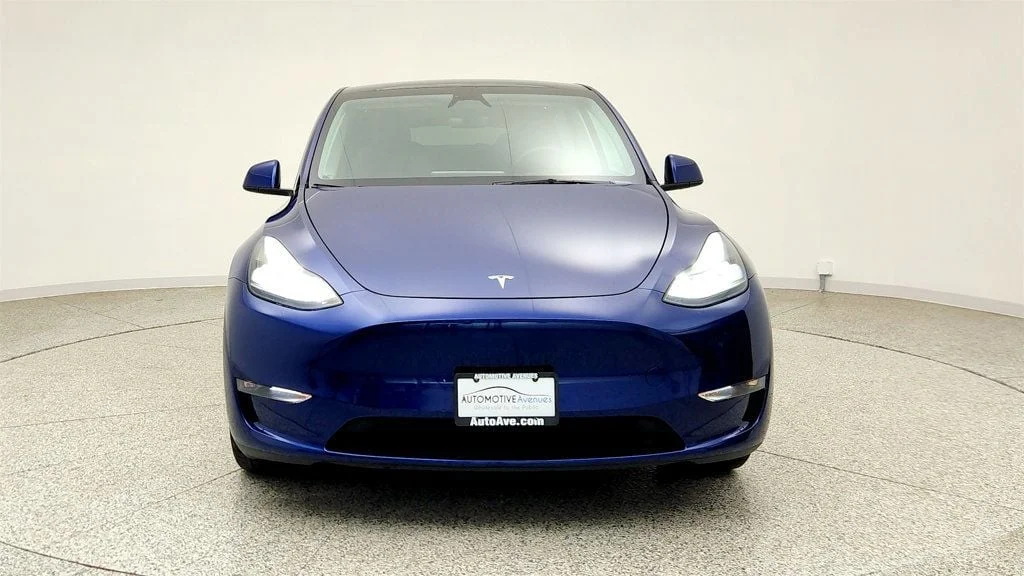 Used 2024 Deep Blue Metallic Tesla Long Range AWD w/ Full Self-Driving & Aero Disc Wheel Covers image 2