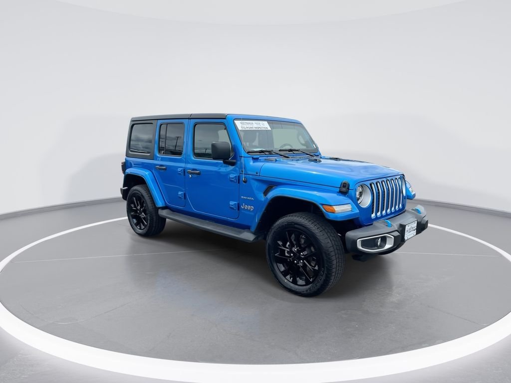 Used 2022 Blue Jeep Unlimited Sahara 4xe image 2