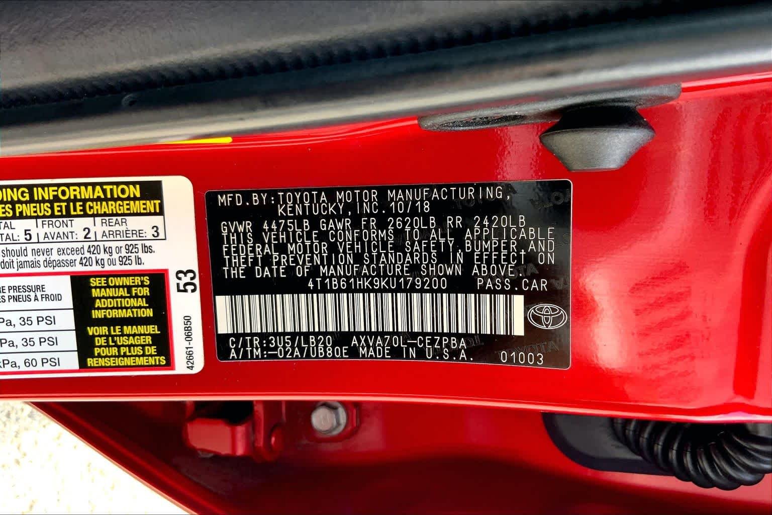Used 2019 Supersonic Red Toyota XSE image 36