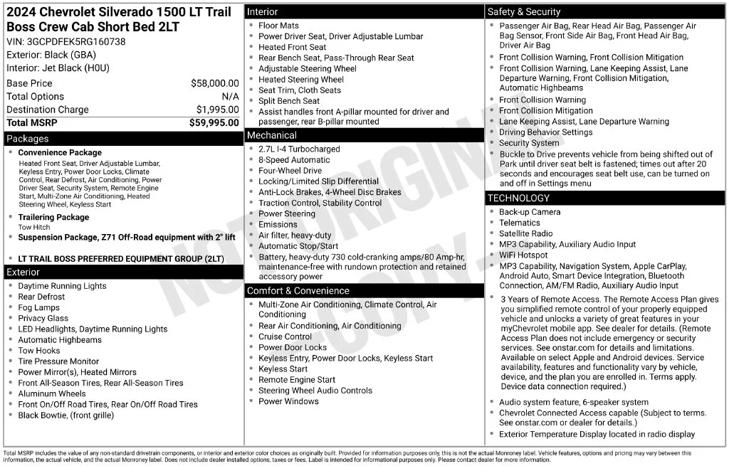 Used 2024 Black Chevrolet LT Trail Boss image 39
