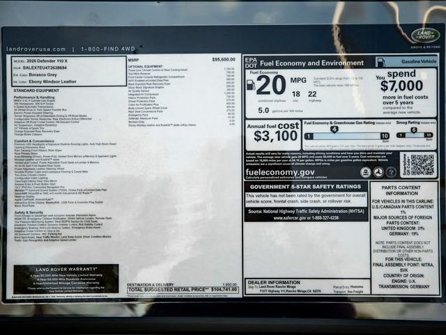 New 2026 Borasco Grey Land Rover X image 38