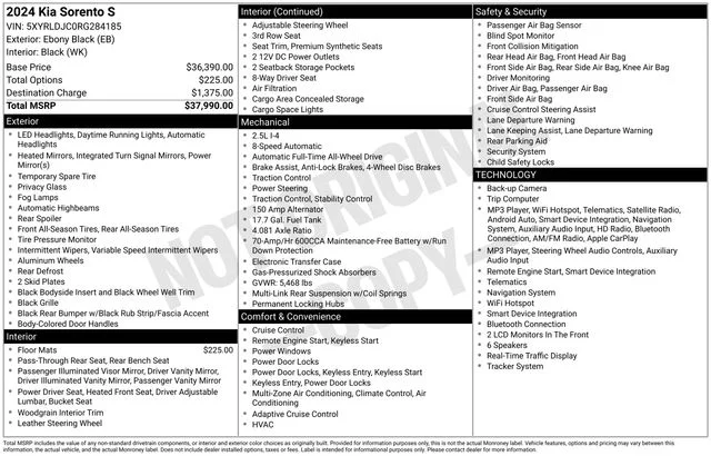 Used 2024 Black Kia S image 7