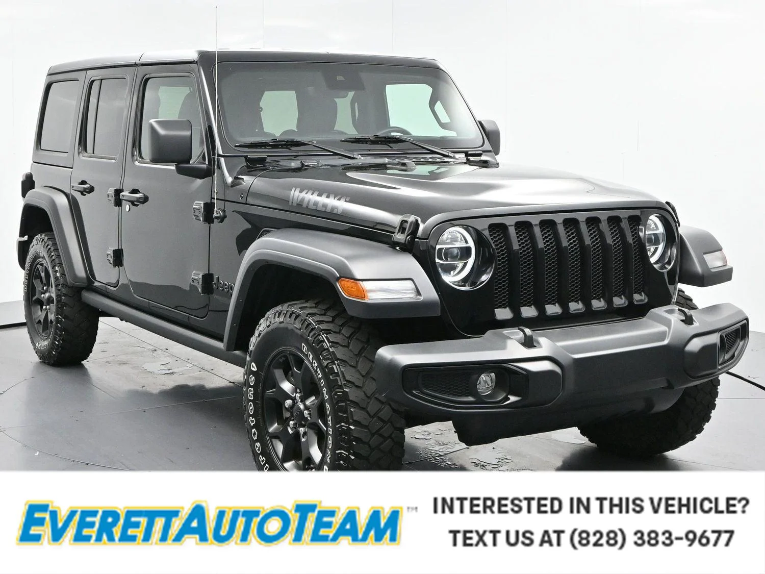 Used 2022 Black Clearcoat Jeep Unlimited Willys image 1