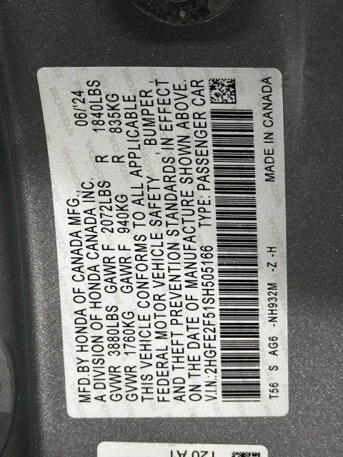Certified Used 2025 Solar Silver Metallic Honda 4D SPORT image 31
