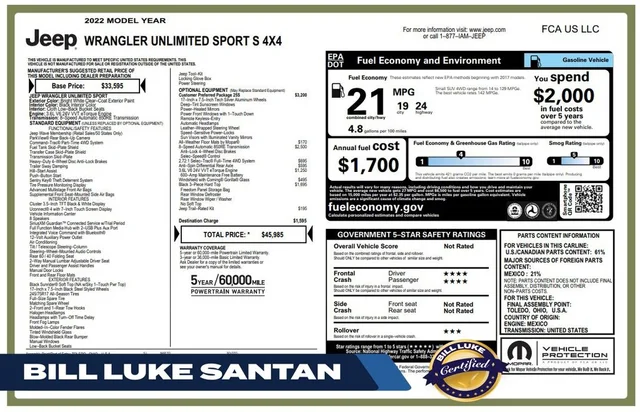 2022 Jeep Wrangler Unlimited Unlimited Sport S 4WD photo