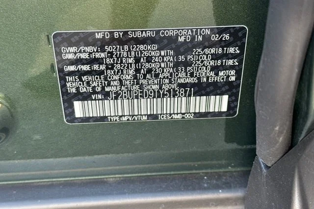 New 2026 DEEP EMERALD GREEN PEARL Subaru Touring image 25
