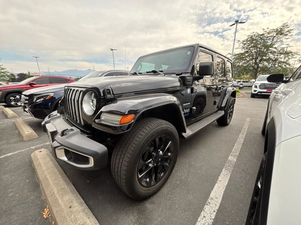 Used 2021 Black Jeep Unlimited Sahara 4xe image 2