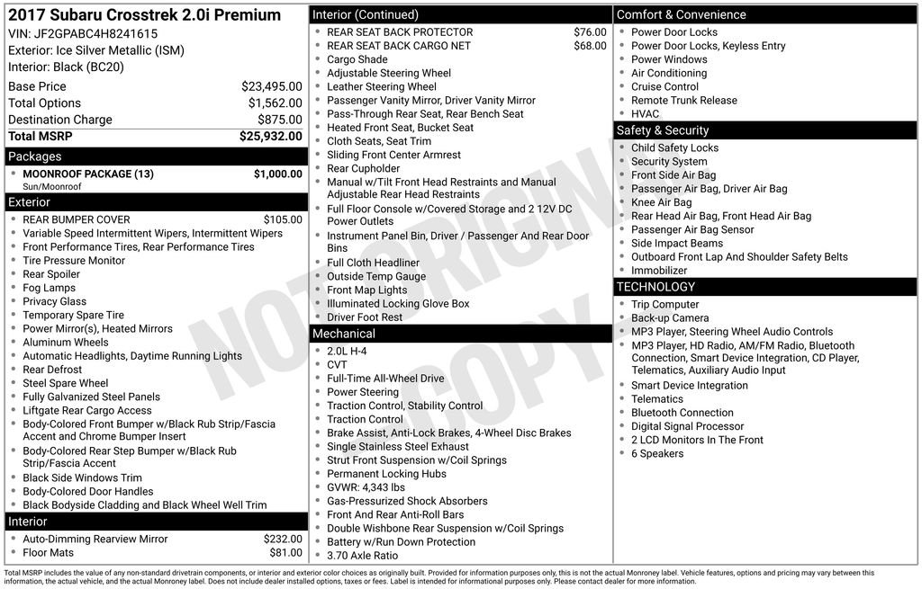 Used 2017 Silver Subaru 2.0i Premium image 20