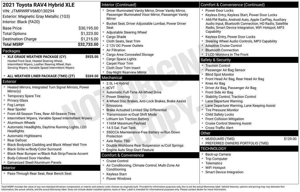 Used 2021 Gray Toyota XLE image 6