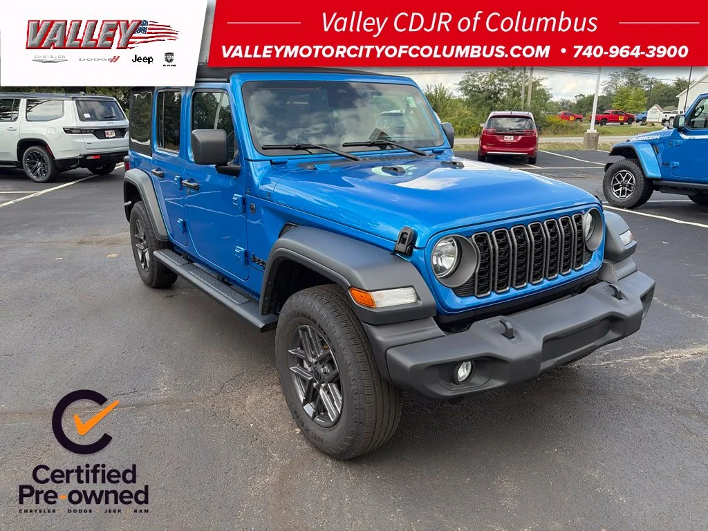 Certified Used 2025 Blue Jeep Sport S image 1