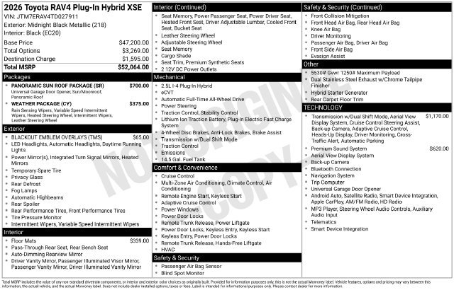 New 2026 Midnight Black Metallic Toyota  XSE image 32