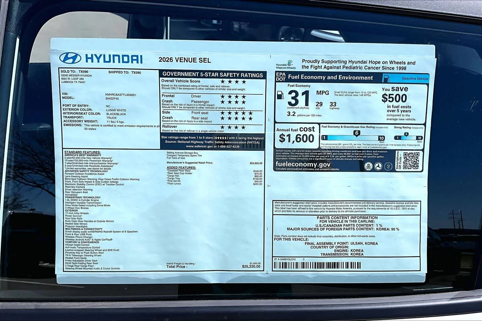 New 2026 Lunar White Hyundai SEL image 22