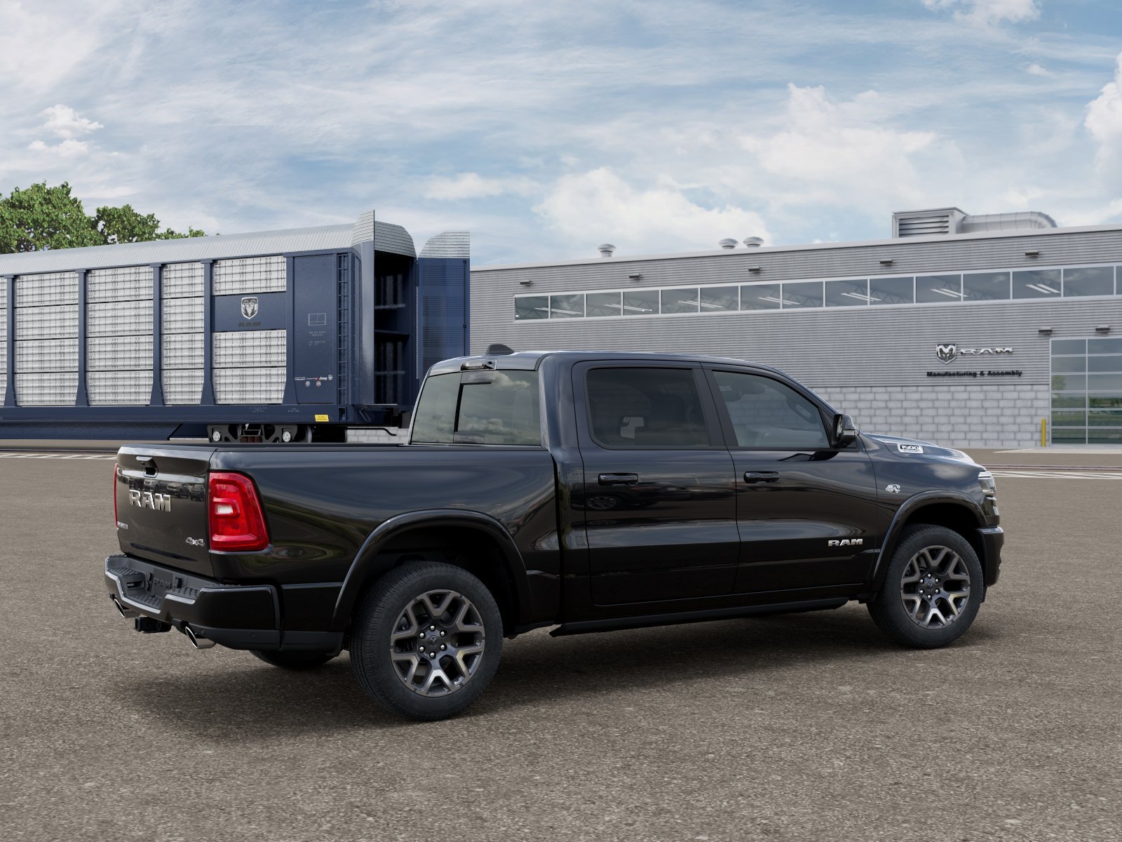New 2026 Diamond Black Crystal Pearl-Coat Exterior Paint RAM Laramie image 2