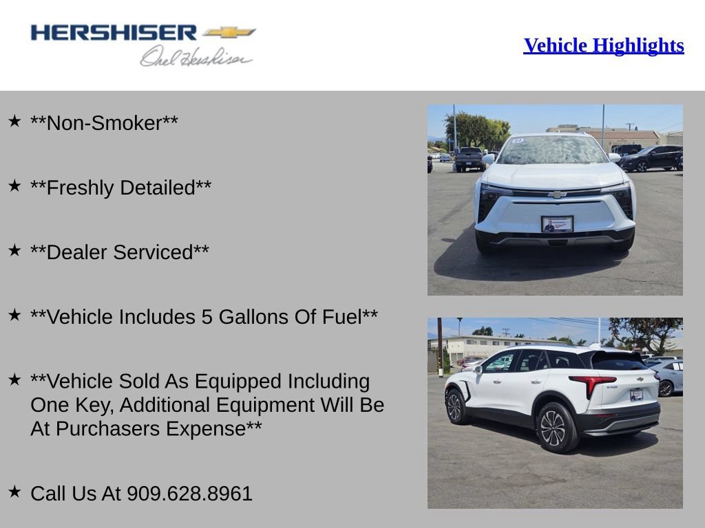 Used 2024 Chevrolet Blazer EV LT with VIN 3GNKDBRJ0RS255765 for sale in Chino, CA