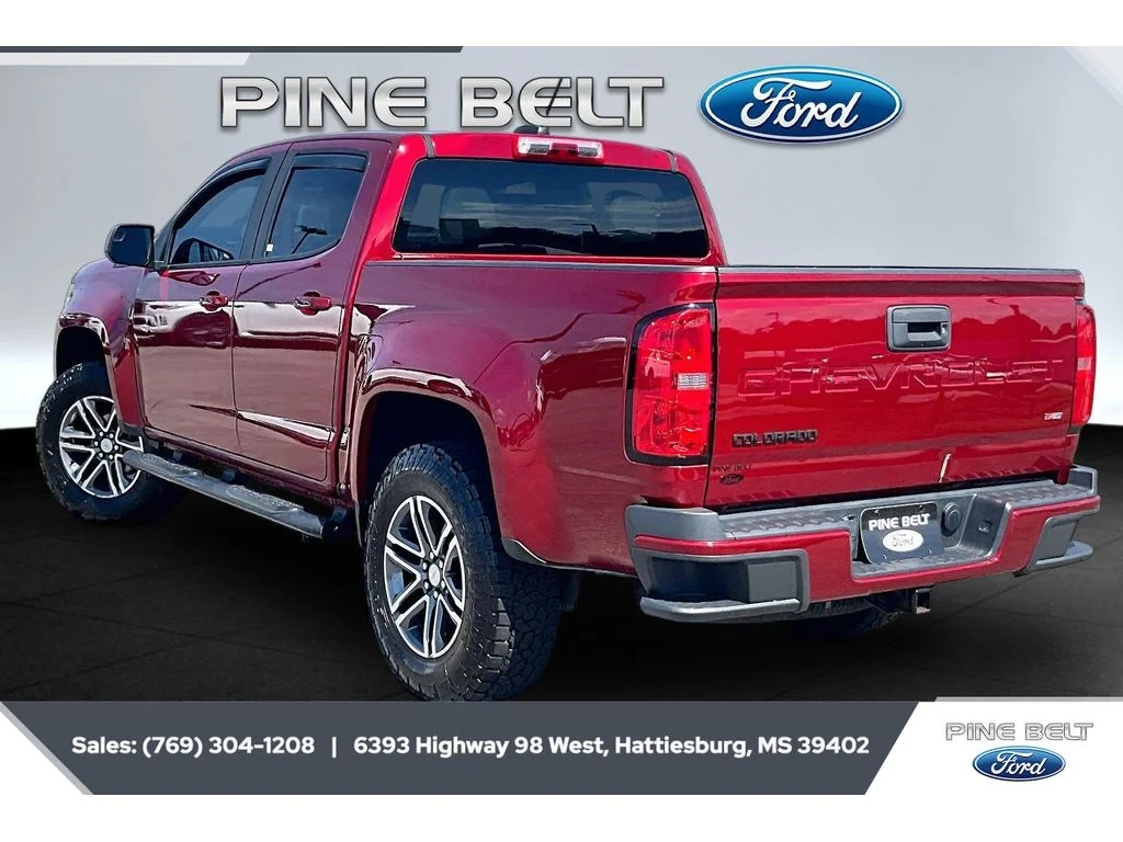Certified Used 2021 Cherry Red Tintcoat Chevrolet 2WD Work Truck image 2