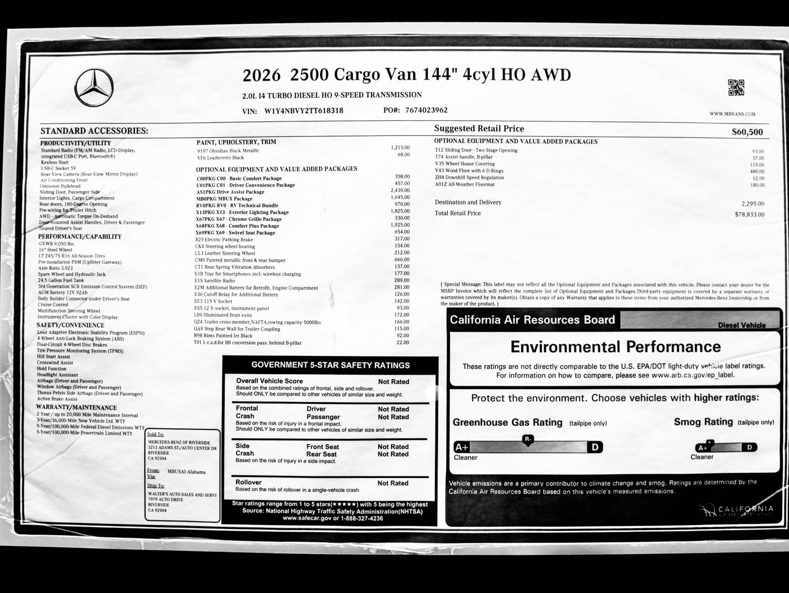 New 2026 Obsidian Black Metallic Mercedes-Benz 2500 Standard Roof I4 Diesel HO 144 AWD image 28